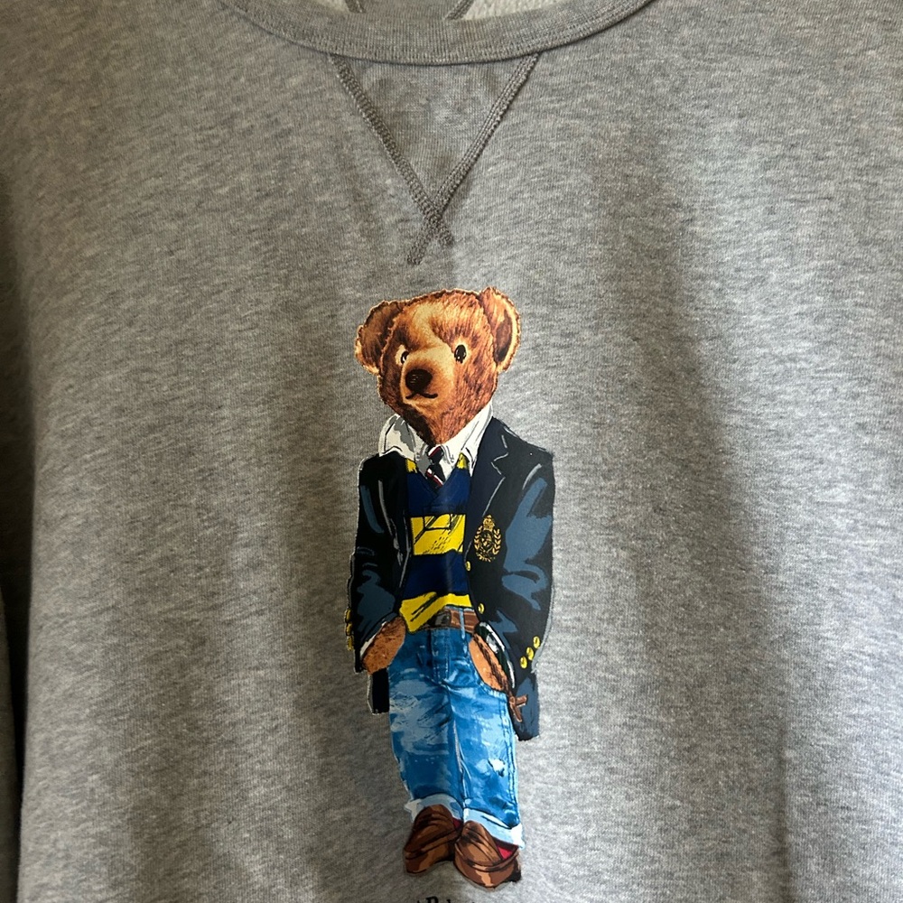 Stylish Gray Dog Sweater with Bear Design